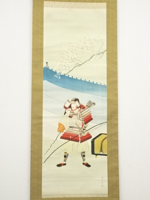 掛軸　松岡映丘筆　早春之図　共箱　u0823 道具 ] - 道具 松岡映丘 武者 印刷工芸品 紙本掛軸（保護箱） | ネット